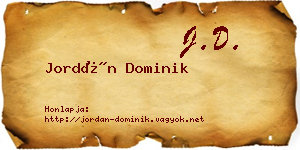 Jordán Dominik névjegykártya